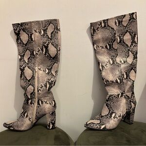 Faux Snake Skin Boots